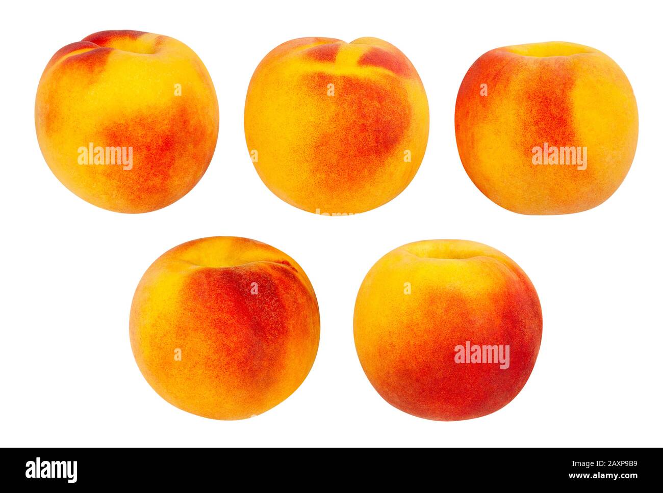 yellow peach path isolated on white Stock Photo