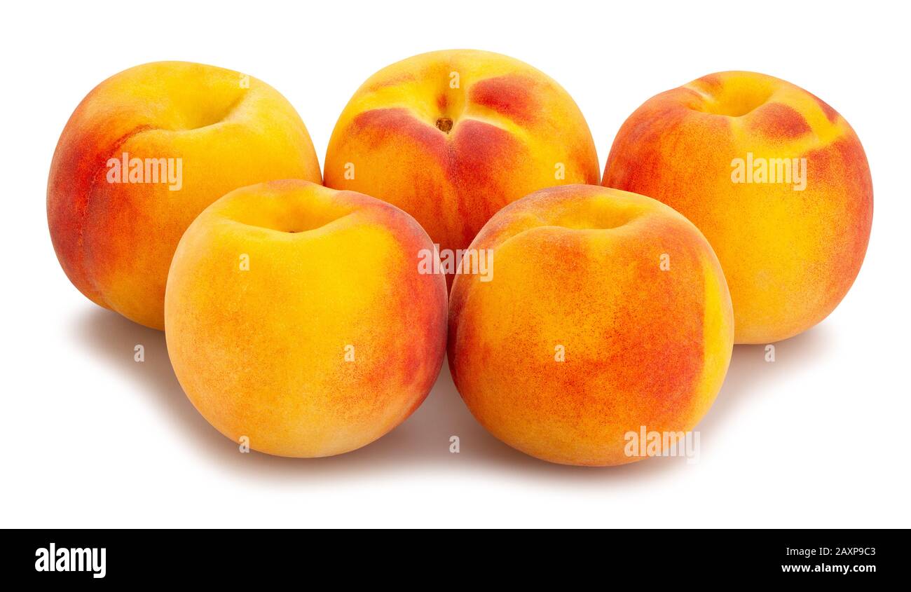 yellow peach path isolated on white Stock Photo