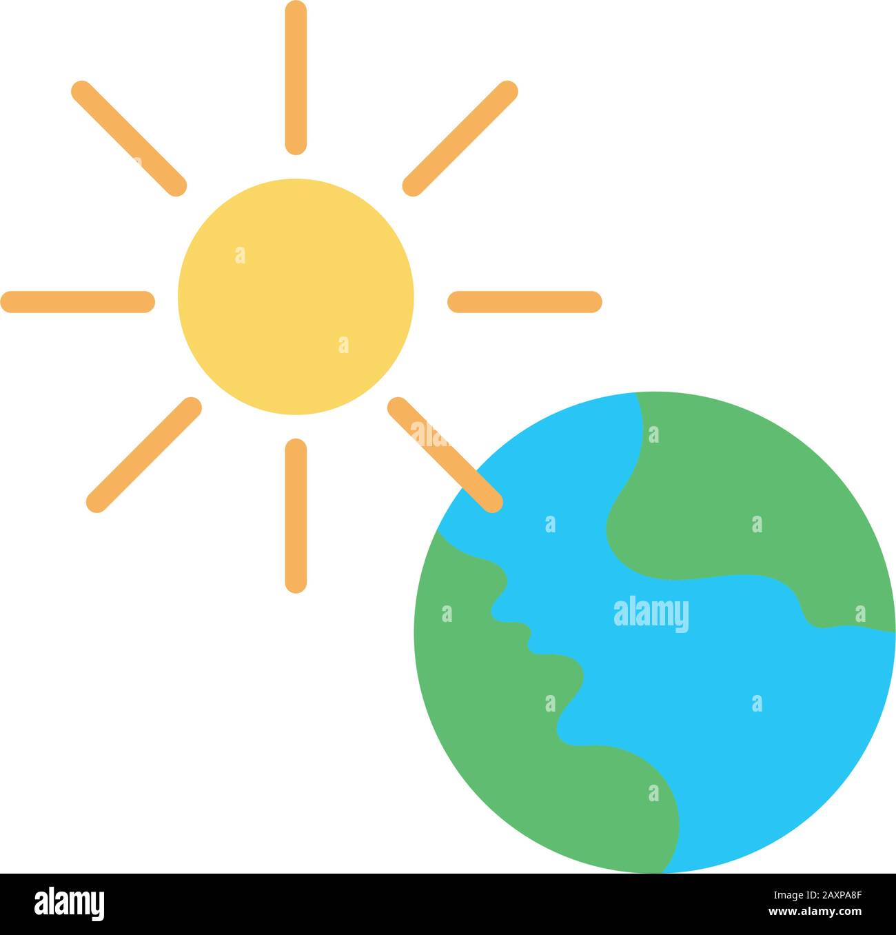 world planet earth with sun flat style Stock Vector Image & Art - Alamy