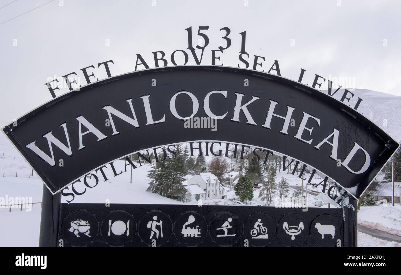 Wanlockhead, Dumfries & Galloway is Scotland's highest village at an altitude of 1531 feet above sea level. Stock Photo