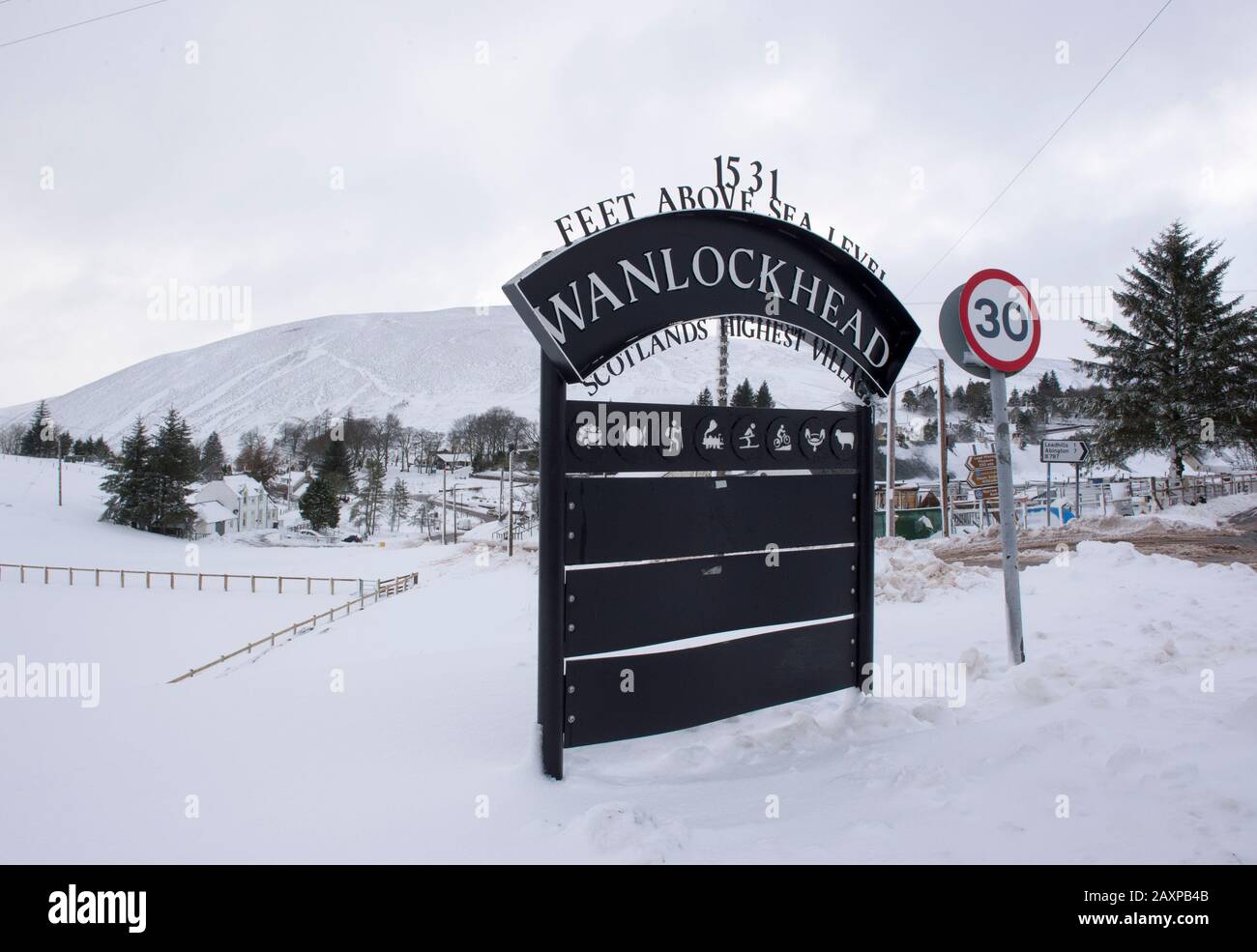 Wanlockhead, Dumfries & Galloway is Scotland's highest village at an altitude of 1531 feet above sea level. Stock Photo