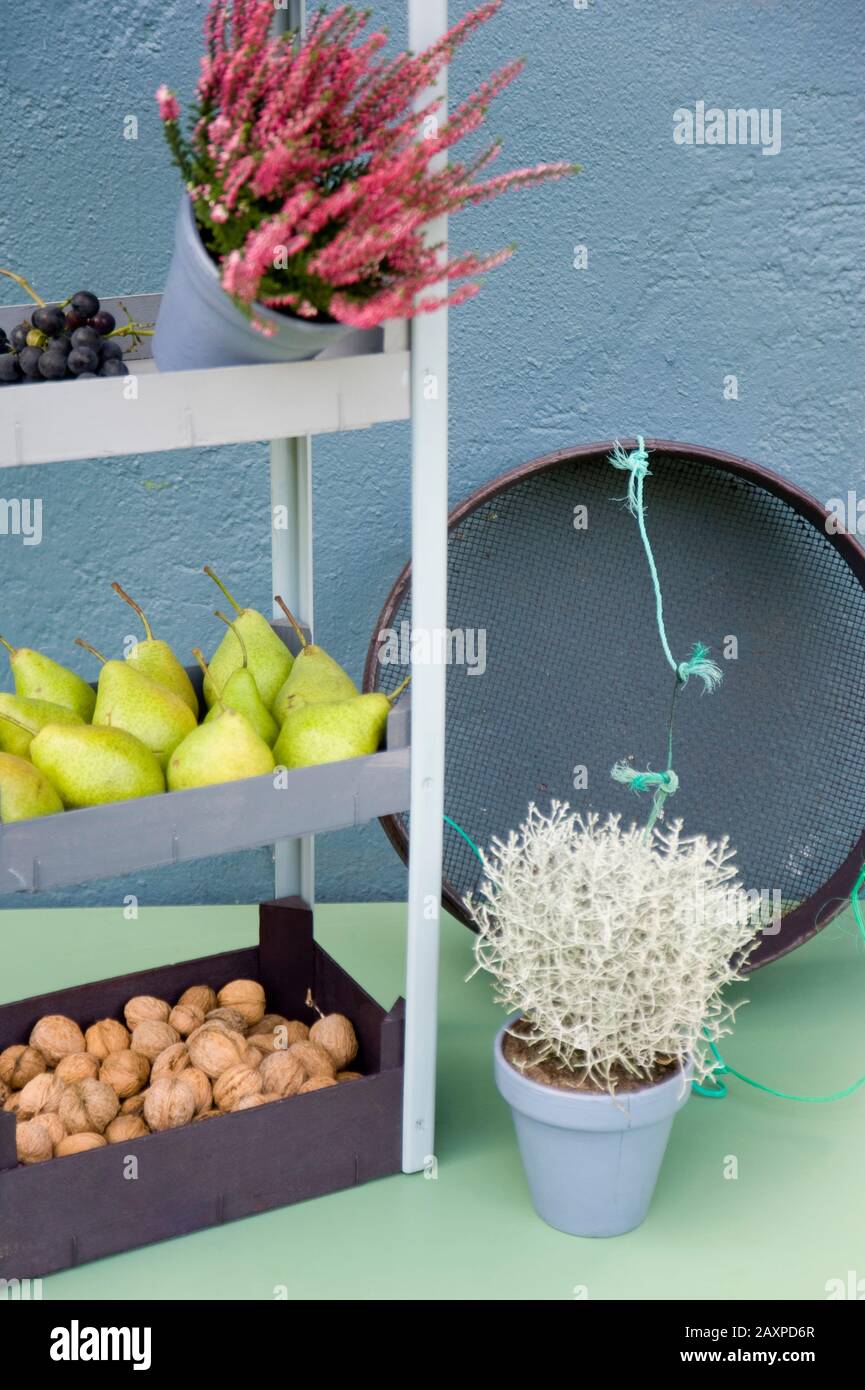 DIY shelf made of fruit boxes Stock Photo Alamy