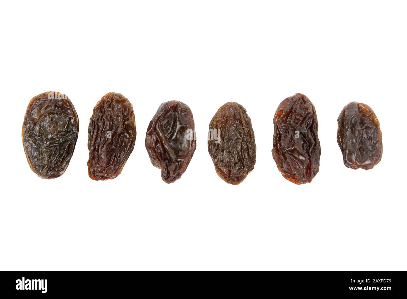Raisins isolated on white background with clipping path Stock Photo