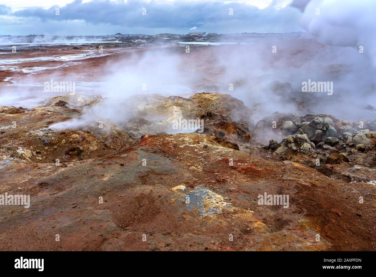 gunnuhver geothermal area in reykjanes peninsula Iceland Stock Photo