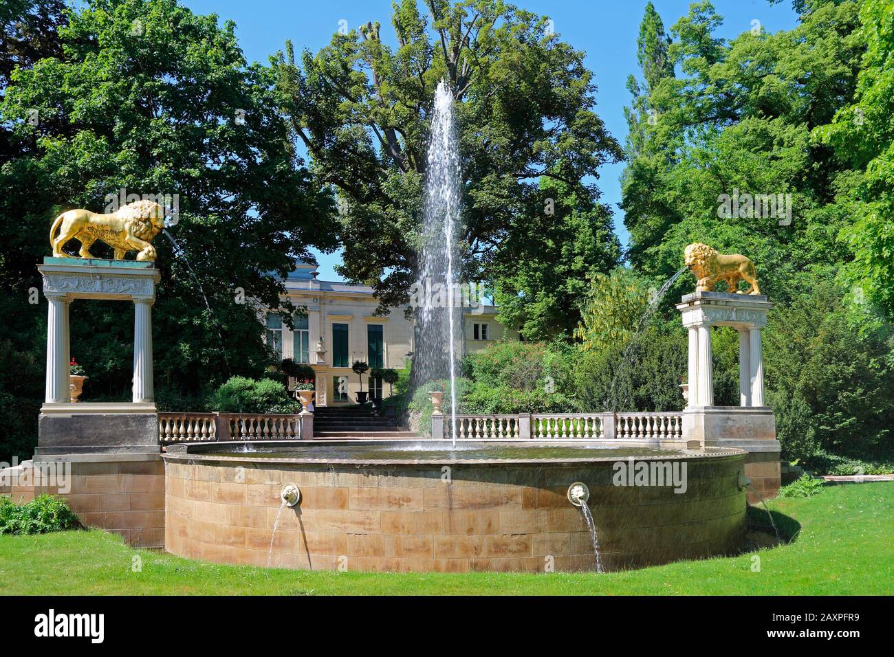 Berlin, Glienicke Castle, fountain Stock Photo