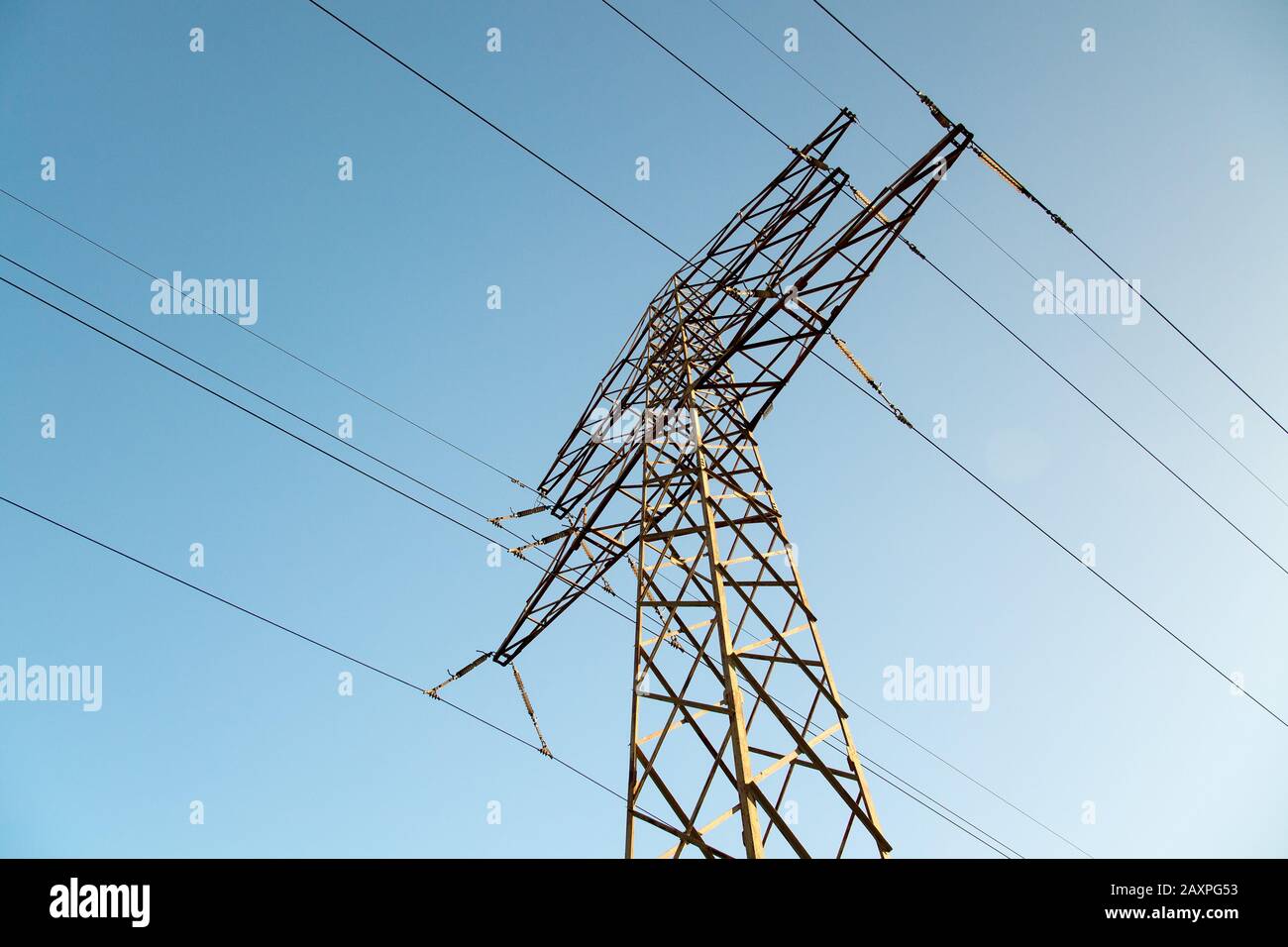 High voltage power lines in Gdansk, Poland Febrary 7th 2020 © Wojciech