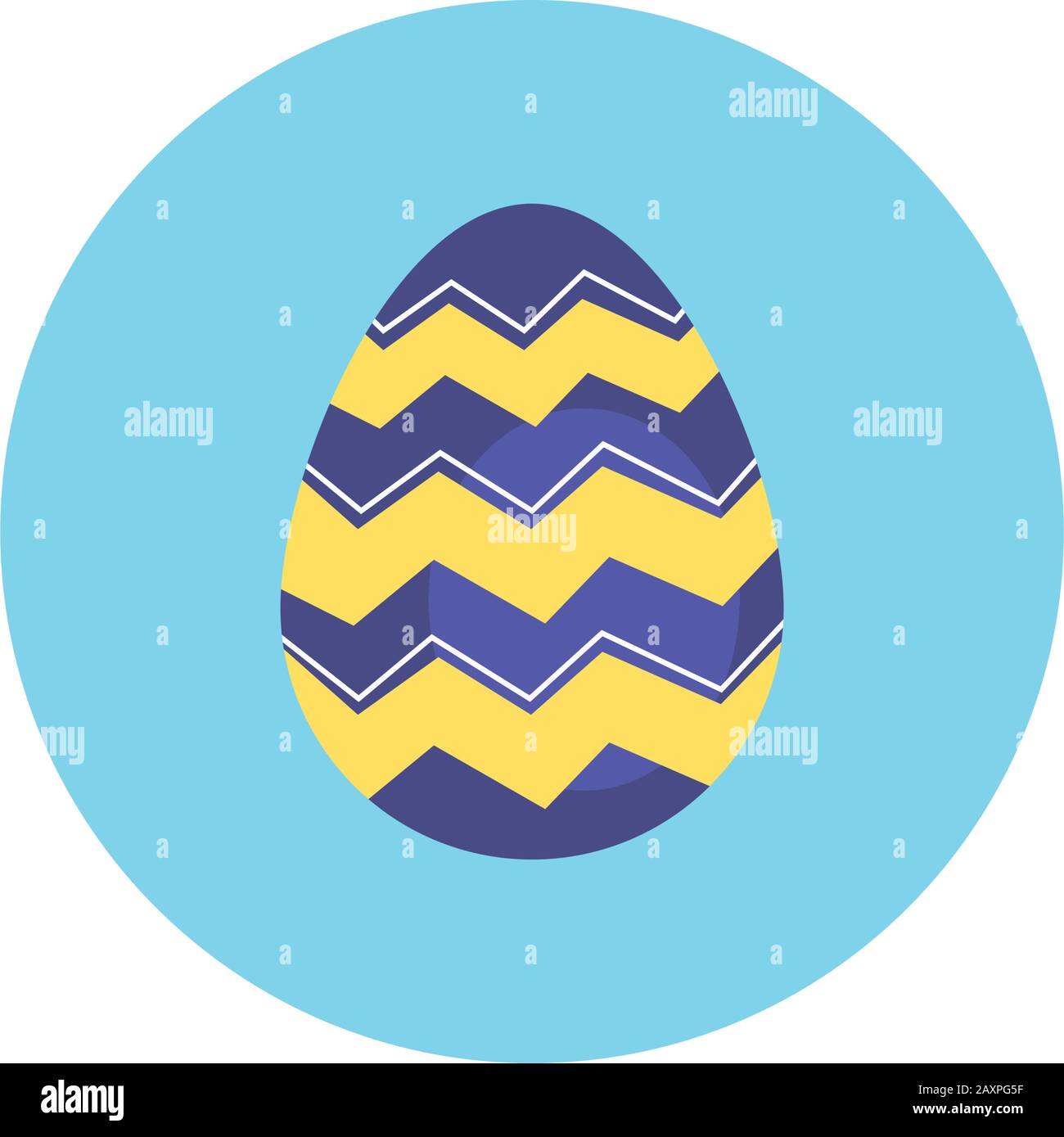 easter egg painted with waves stripes block style Stock Vector Image ...
