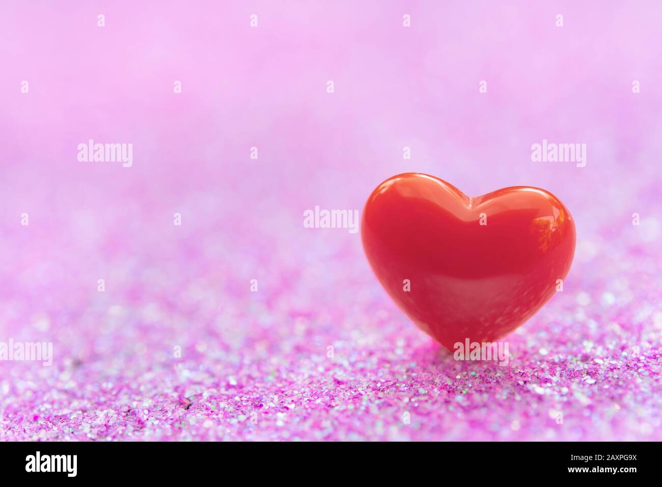 Valentines Day background with Red heart shapes on abstract light pink ...