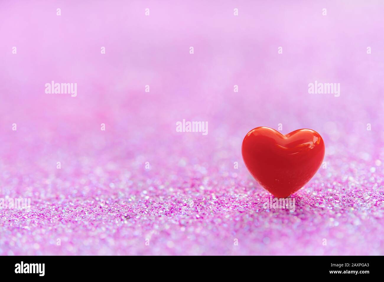 Valentines Day background with Red heart shapes on abstract light pink ...