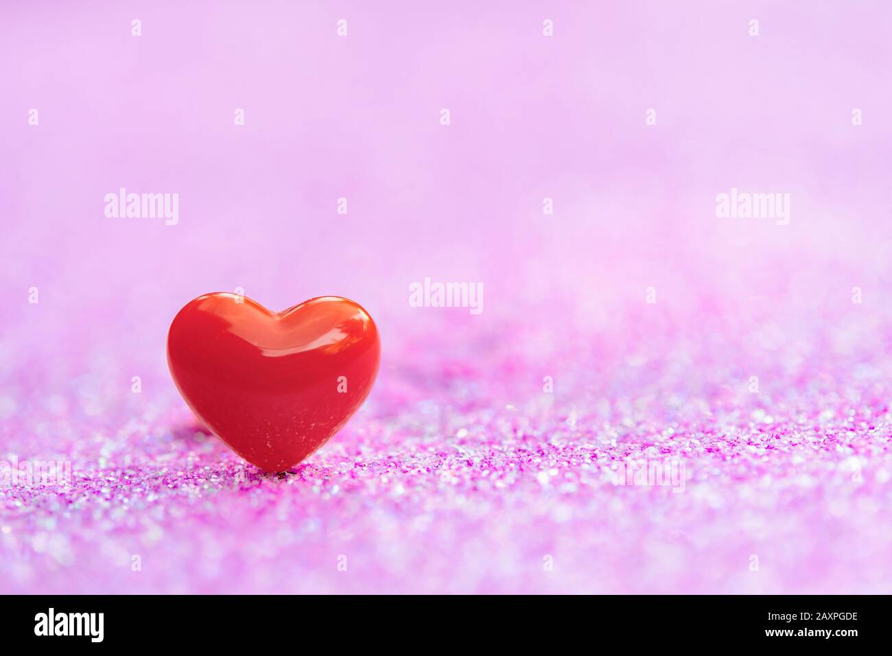 Valentines Day background with Red heart shapes on abstract light pink ...