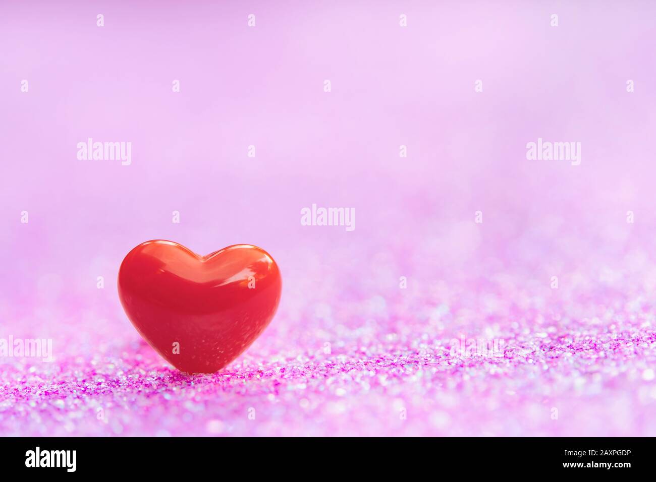 Valentines Day background with Red heart shapes on abstract light pink ...