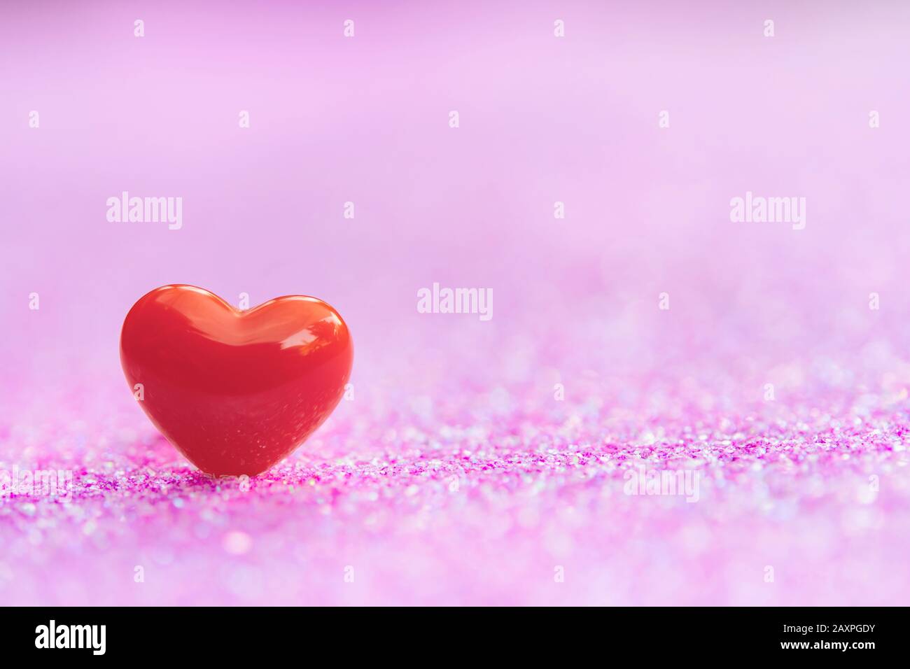 Valentines Day background with Red heart shapes on abstract light pink ...