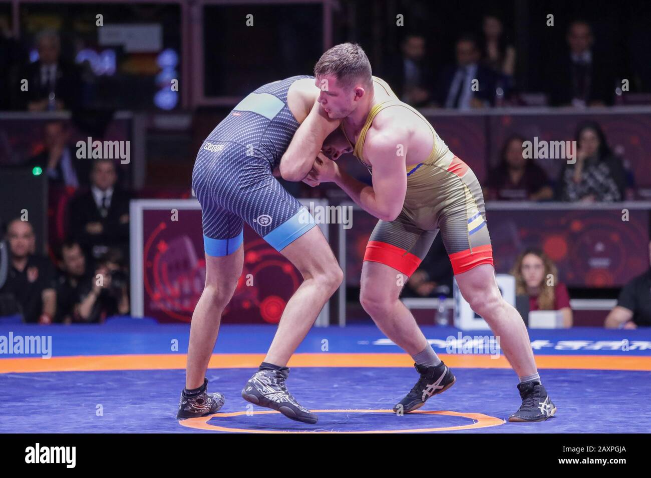 Roma, Italy. 12th Feb, 2020. b . kourinnoi (swe) category gr 82 kg during Wrestling Greco-Roman European Senior Championship, Wrestling in Roma, Italy, February 12 2020 Credit: Independent Photo Agency/Alamy Live News Stock Photo
