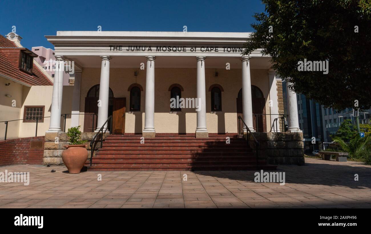 CAPE TOWN, South Africa - February 06TH 2020:The entrance of the Jumu’a Mosque in Cape Town Stock Photo