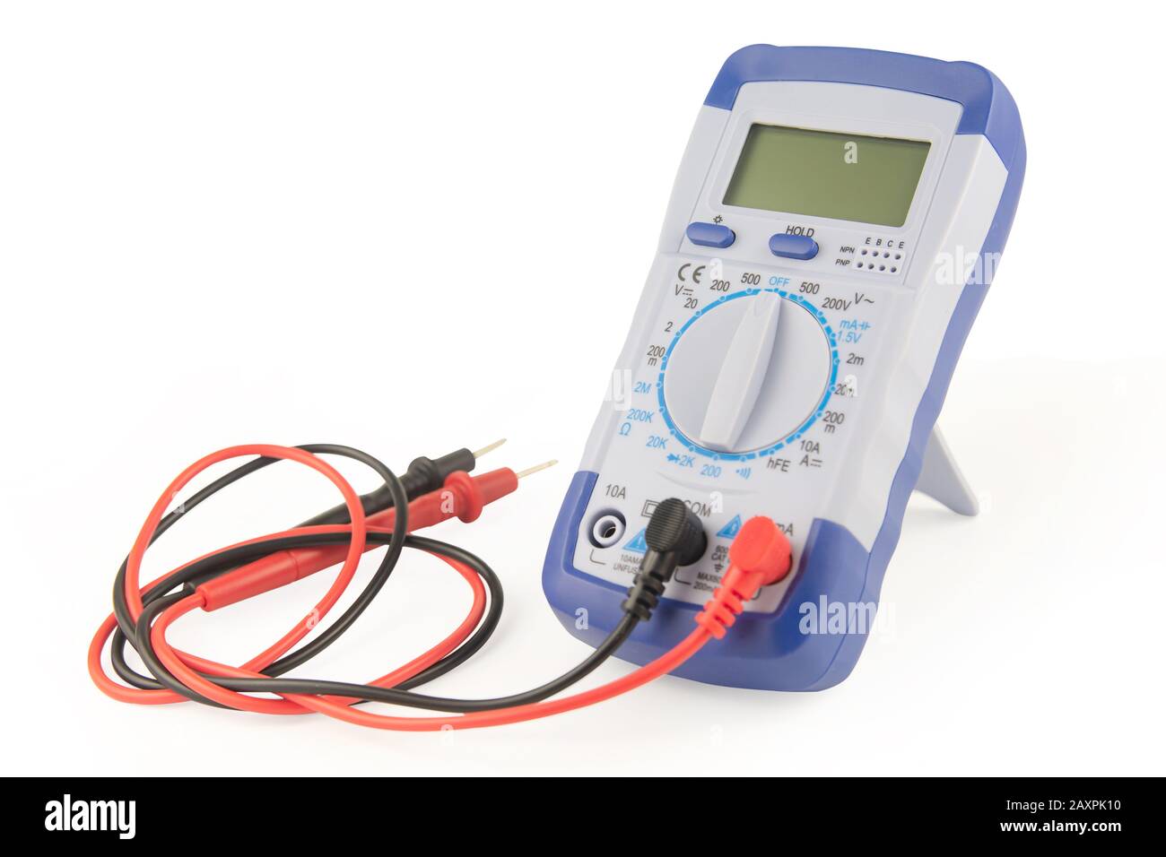 Digital multimeter isolated on white background with clipping path Stock Photo