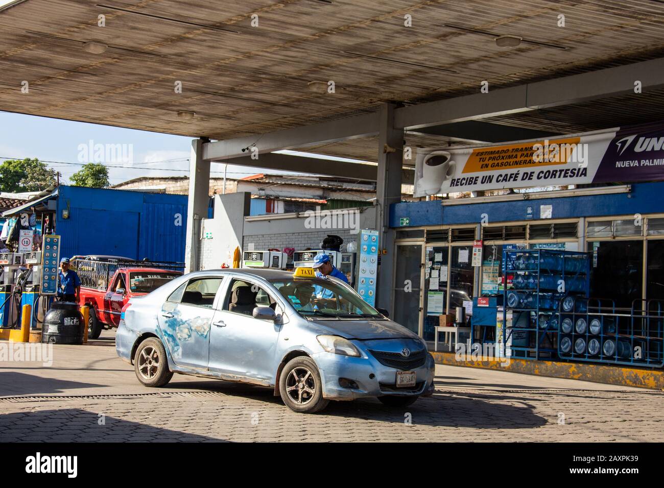 UNO Gas Station, Granada, Nicaragua Stock Photo