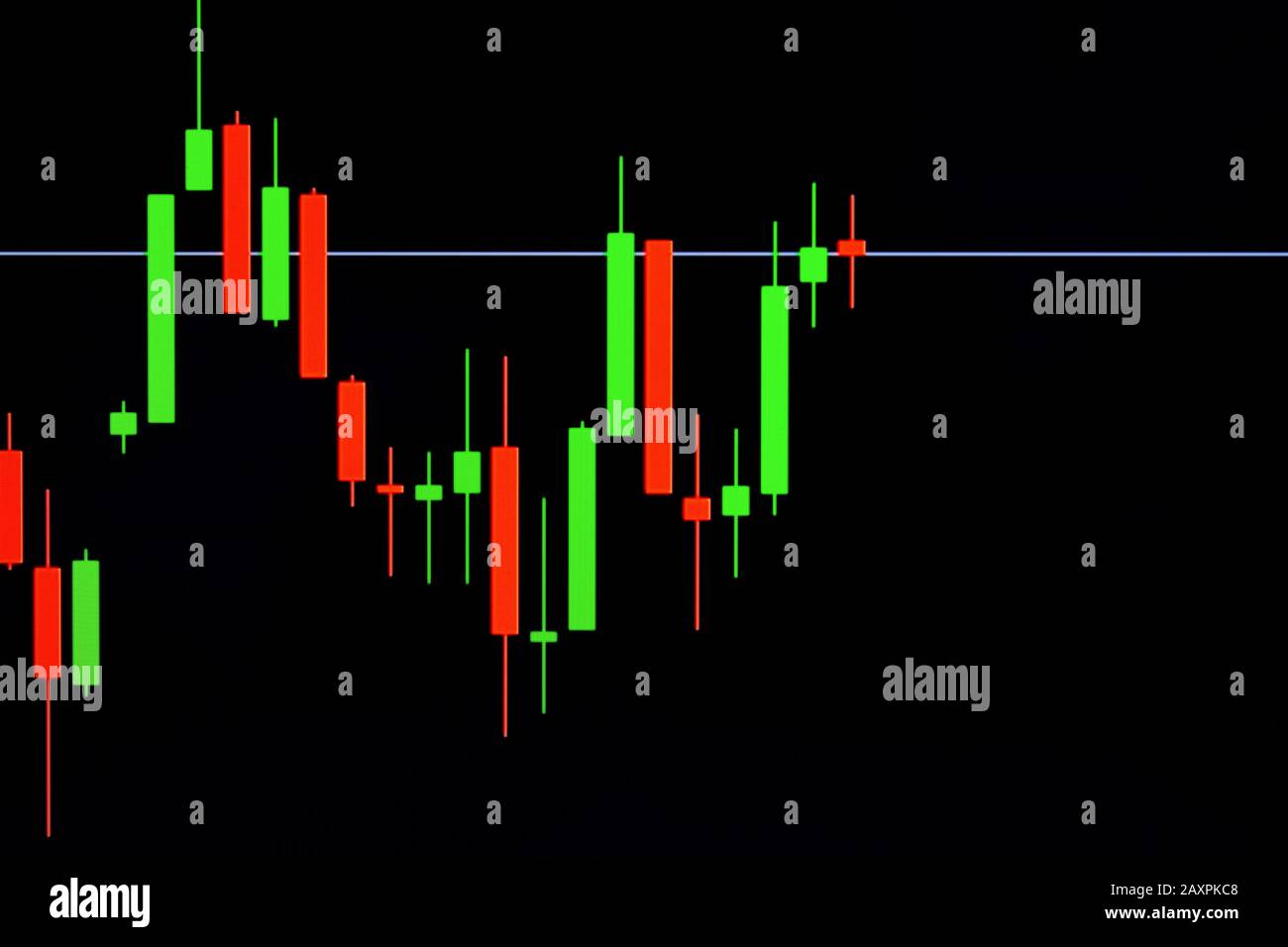 Forex concept Candlestick chart red green in financial market for