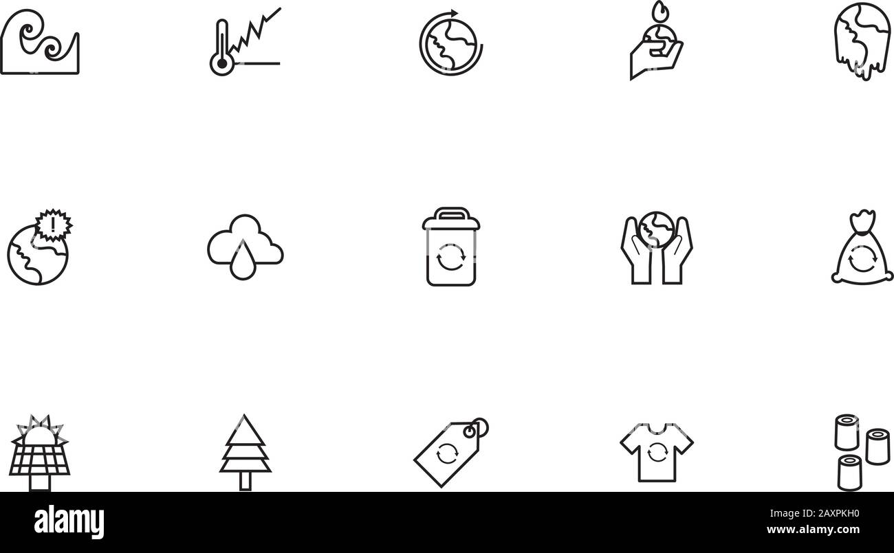 bundle of climate change set line icons Stock Vector Image & Art - Alamy