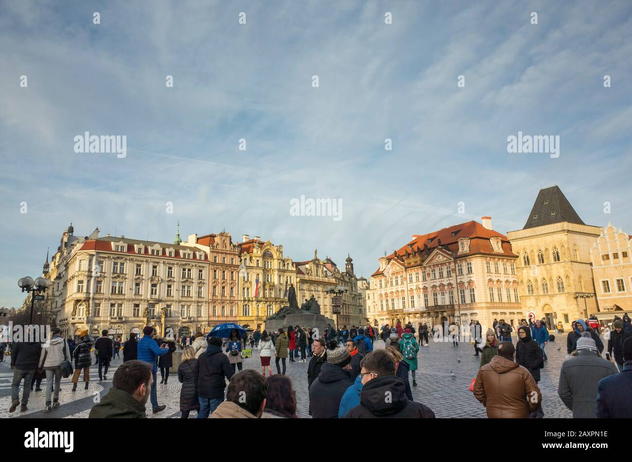Prague, Bohemian / Czech Republic - 12-01-2020: Nice architecture in the old city. Stock Photo