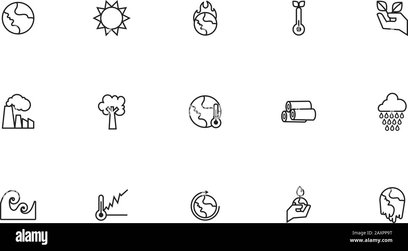 bundle of climate change set line icons Stock Vector Image & Art - Alamy