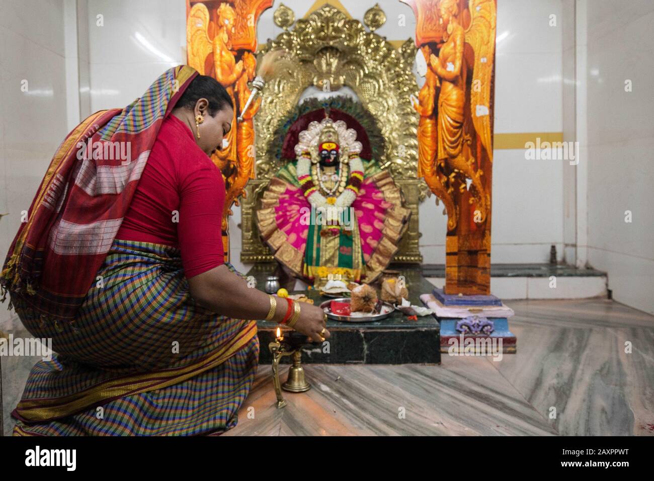 Kolhapur, India. 11th Dec, 2019. The transgenders from India commonly known as Hijra. The annual function mourning and not performing rituals is known as celebrating “Randav Pournima”. The groups of Hijra are still following master disciple tradition. The all disciple community from entire state gather on last month of Hindu calendar year, which lies in December. On this occasion they perform mourning as their beloved Goddess Renuka was widowed. This Randav Pournima is celebrated many places but main holy temple at Saundatti district Belgaum is special. Likewise, in Kolhapur at the Renuka t Stock Photo