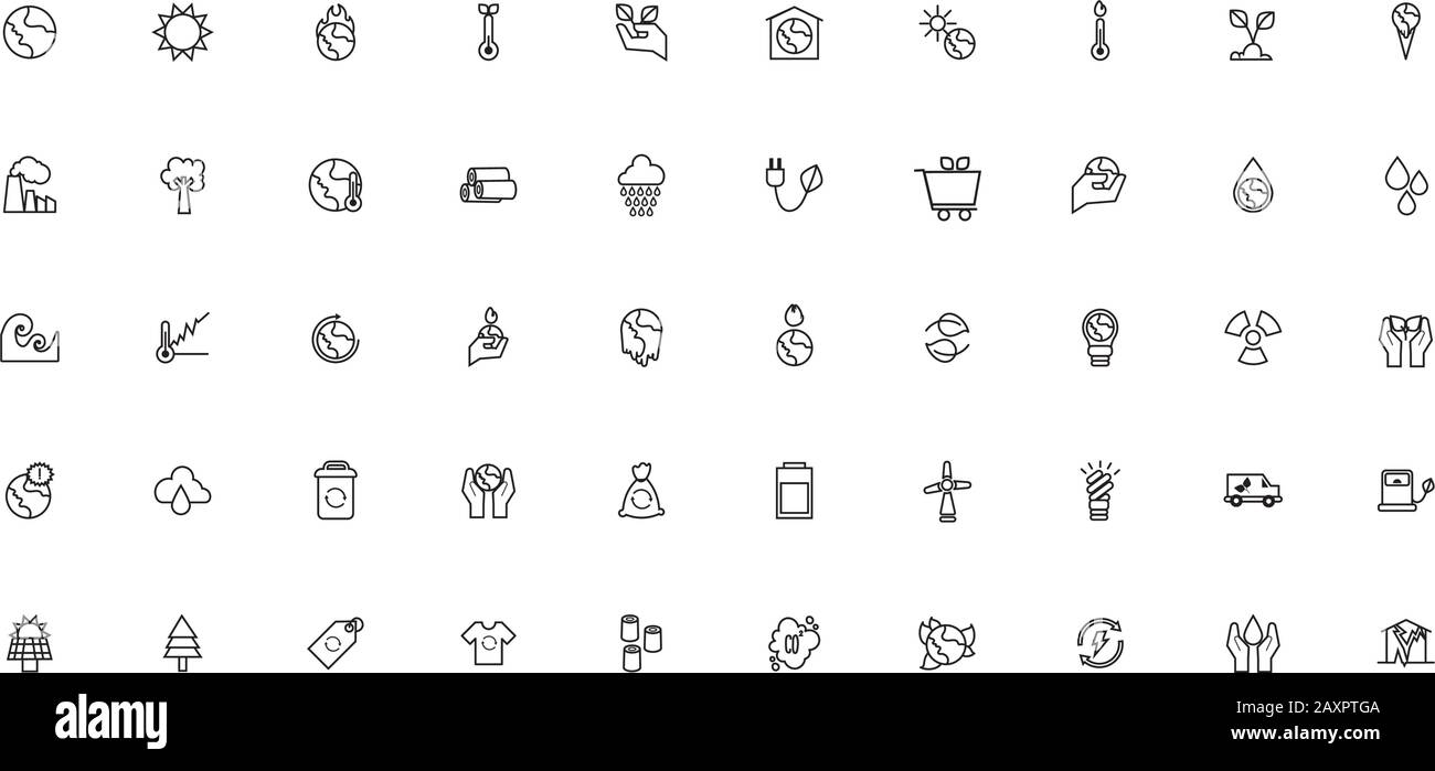 bundle of climate change set line icons Stock Vector Image & Art - Alamy