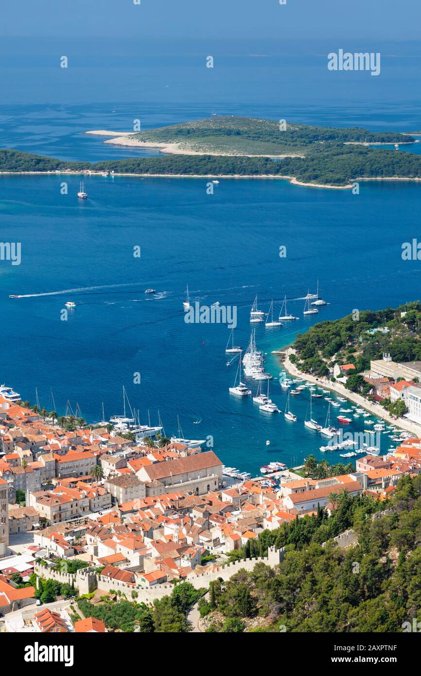 Harbour Harbor View Island Hvar Croatia Yachts High Resolution Stock ...