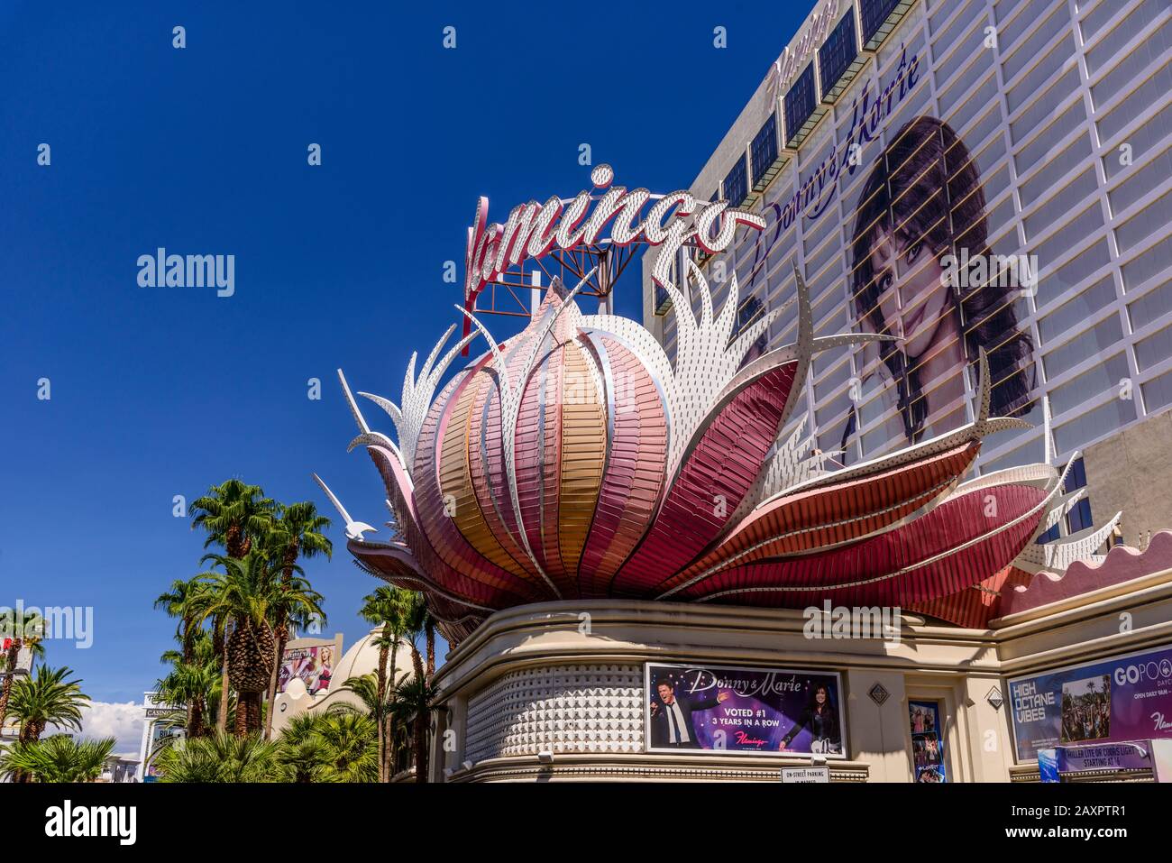 USA, Nevada, Clark County, Las Vegas, Las Vegas Boulevard, The Strip, Flamingo Hotel Stock Photo