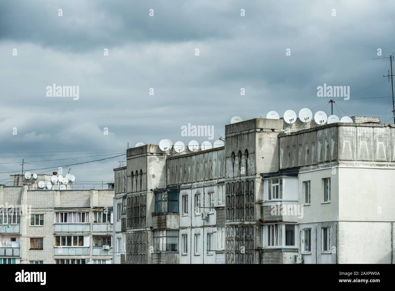 Zhytomyr, Ukraine, prefabricated housing settlement Stock Photo