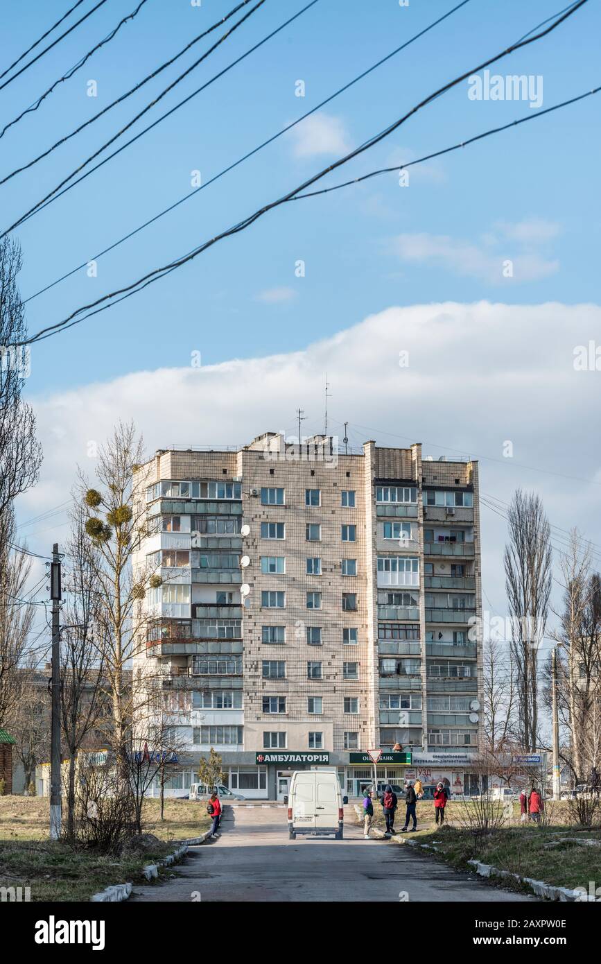 Zhytomyr, Ukraine, prefabricated housing settlement Stock Photo