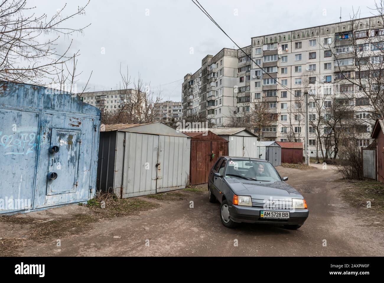 Zhytomyr, Ukraine, prefabricated housing settlement Stock Photo