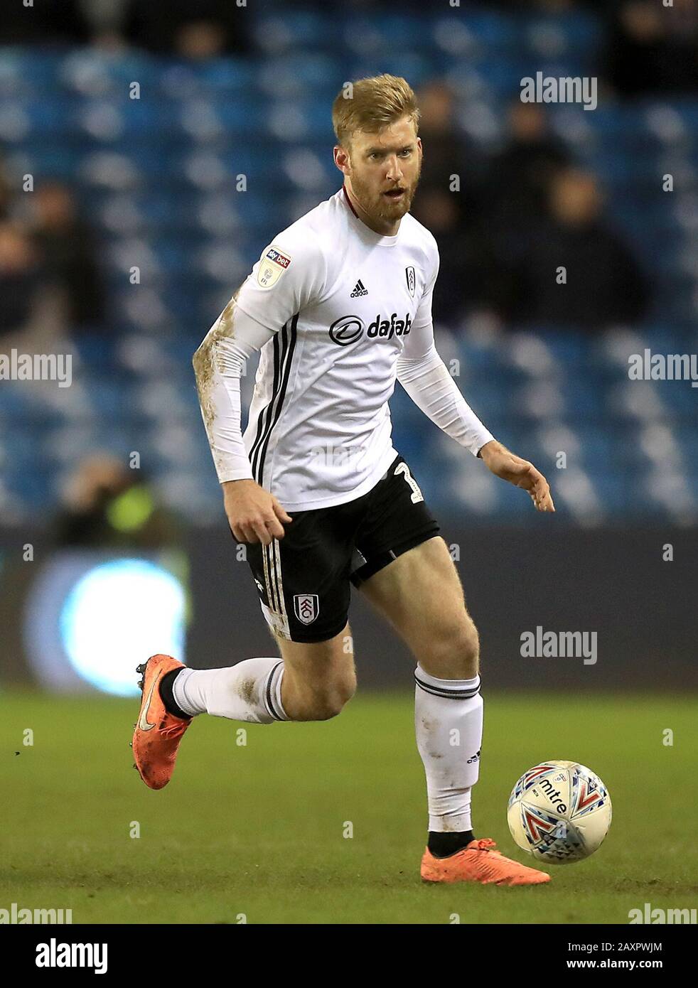 Fulham's Tim Ream during the Sky Bet Championship match at The Den, London. Stock Photo
