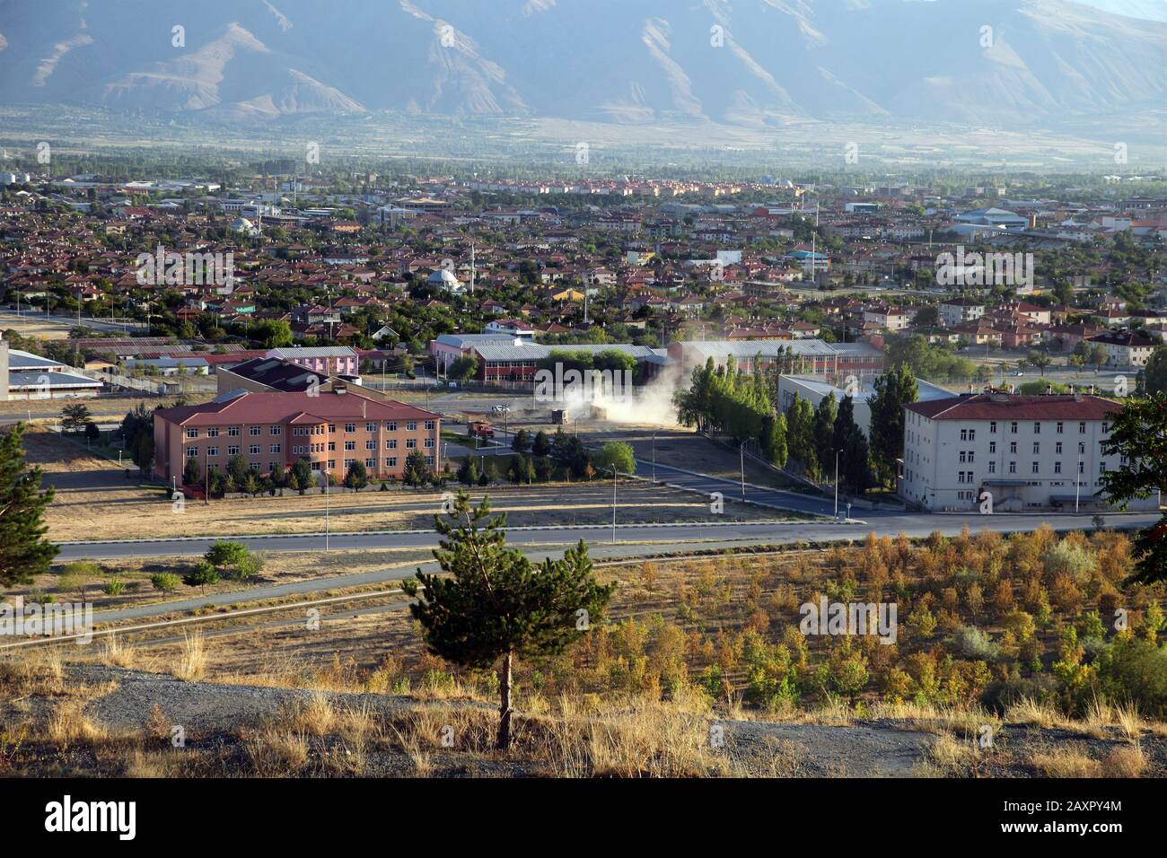 Erzincan city panorama in Eastern Anatolia, Turkey. Stock Photo