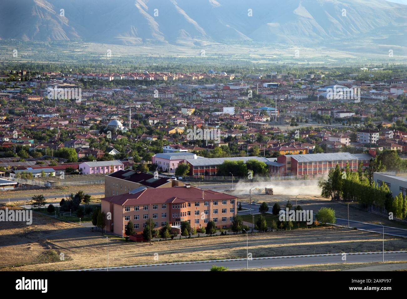 Erzincan city panorama in Eastern Anatolia, Turkey. Stock Photo