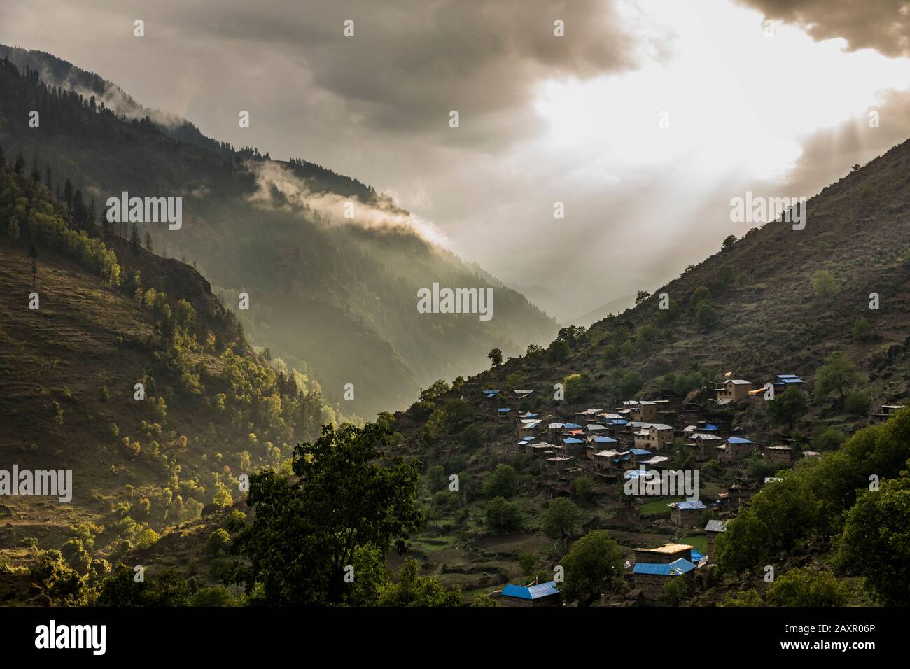 Nepal Rural Valley Nepal Landscape Village Mountain High Resolution Stock Photography and ...