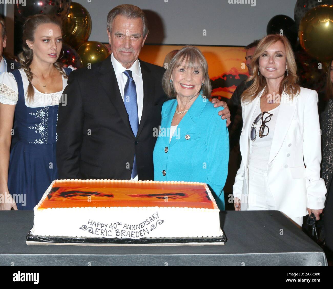 February 7, 2020, Los Angeles, CA, USA: LOS ANGELES - FEB 7:  Melissa Ordway, Eric Braeden, Marla Adams, Tracey Bregman at the Eric Braeden 40th Anniversary Celebration on The Young and The Restless at the Television City on February 7, 2020 in Los Angeles, CA (Credit Image: © Kay Blake/ZUMA Wire) Stock Photo