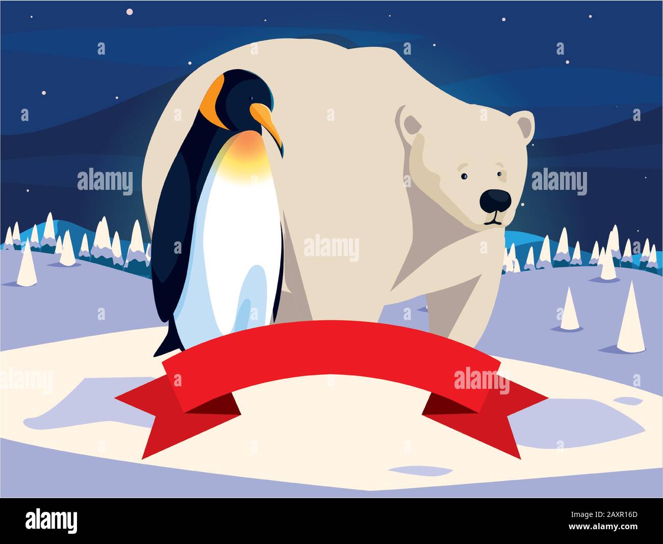 arctic animals at the north pole, arctic landscape vector illustration  design Stock Vector Image & Art - Alamy
