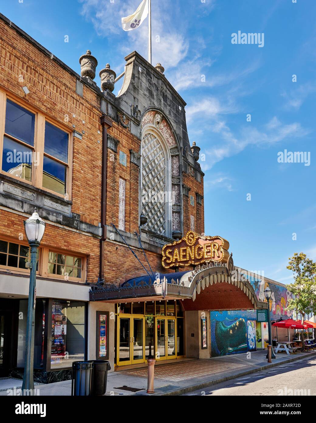 Saenger theater is a vintage cinema and now a restored theater in Mobile Alabama, USA. Stock Photo
