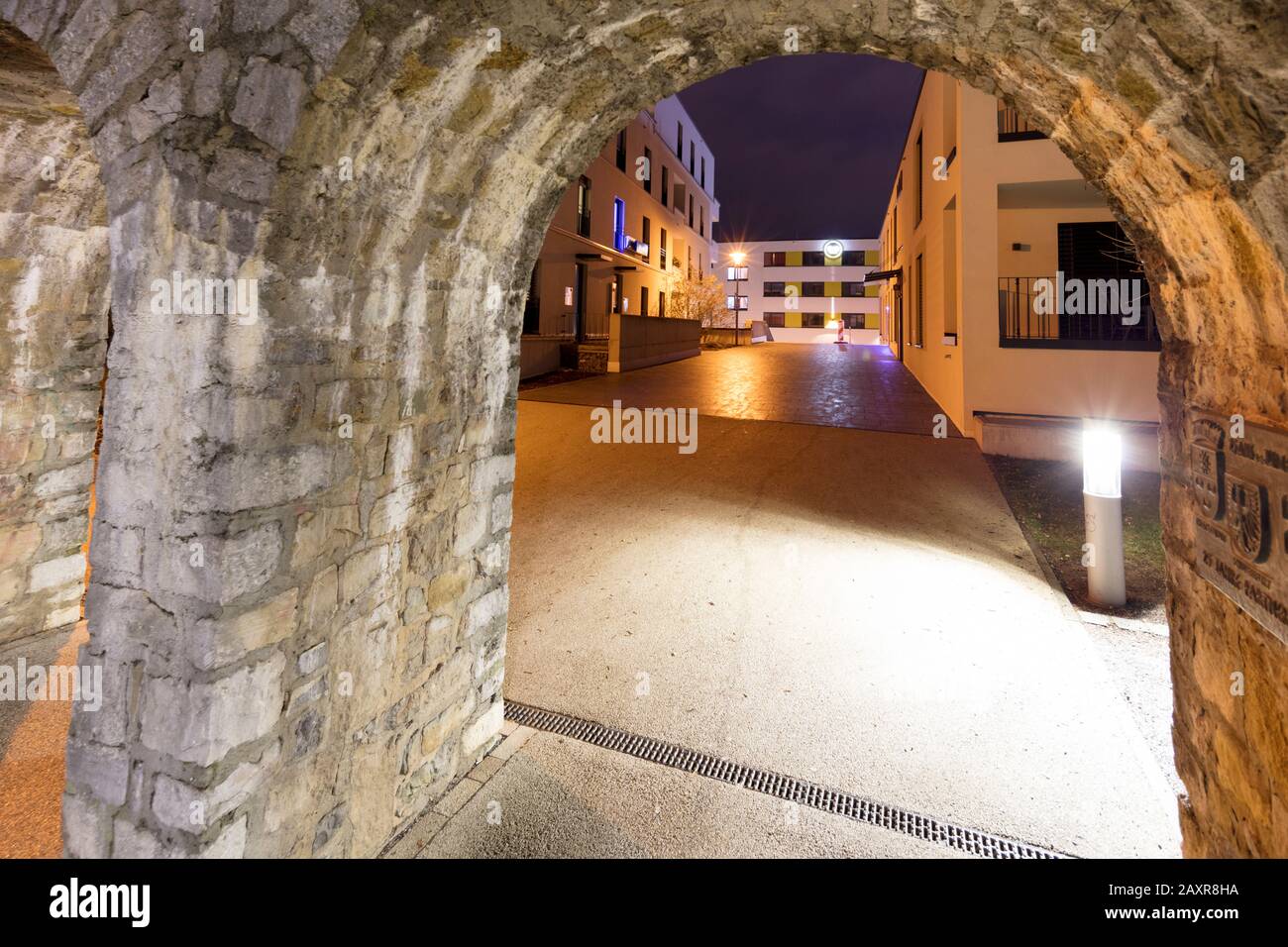 City Wall, Western ramparts, Châteaudun Park, Evening, Schweinfurt, Franconia, Bavaria, Germany, Europe Stock Photo