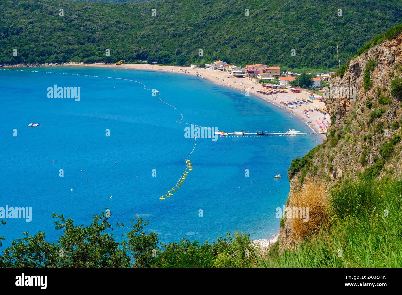 Jaz beach, at Budva, Adriatic coast, Montenegro Stock Photo