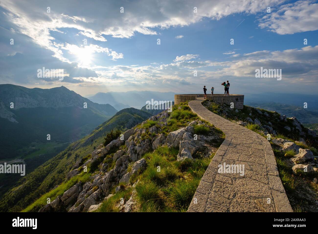 Observation deck on Jezerski Vrh, Lovcen National Park, at Cetinje, Montenegro Stock Photo