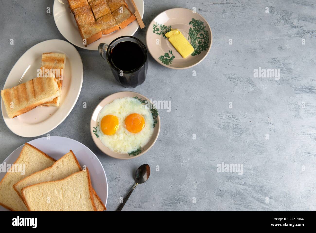 typical malaysian breakfast nanyang cuisine with copy space Stock Photo