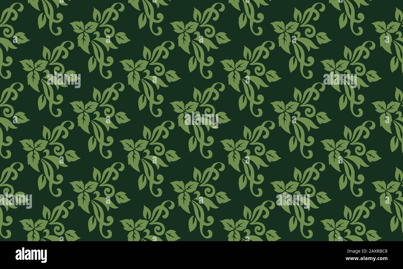 Seamless Spring Flower Pattern Background With Leaf And Floral Simple Drawing Stock Vector Image Art Alamy