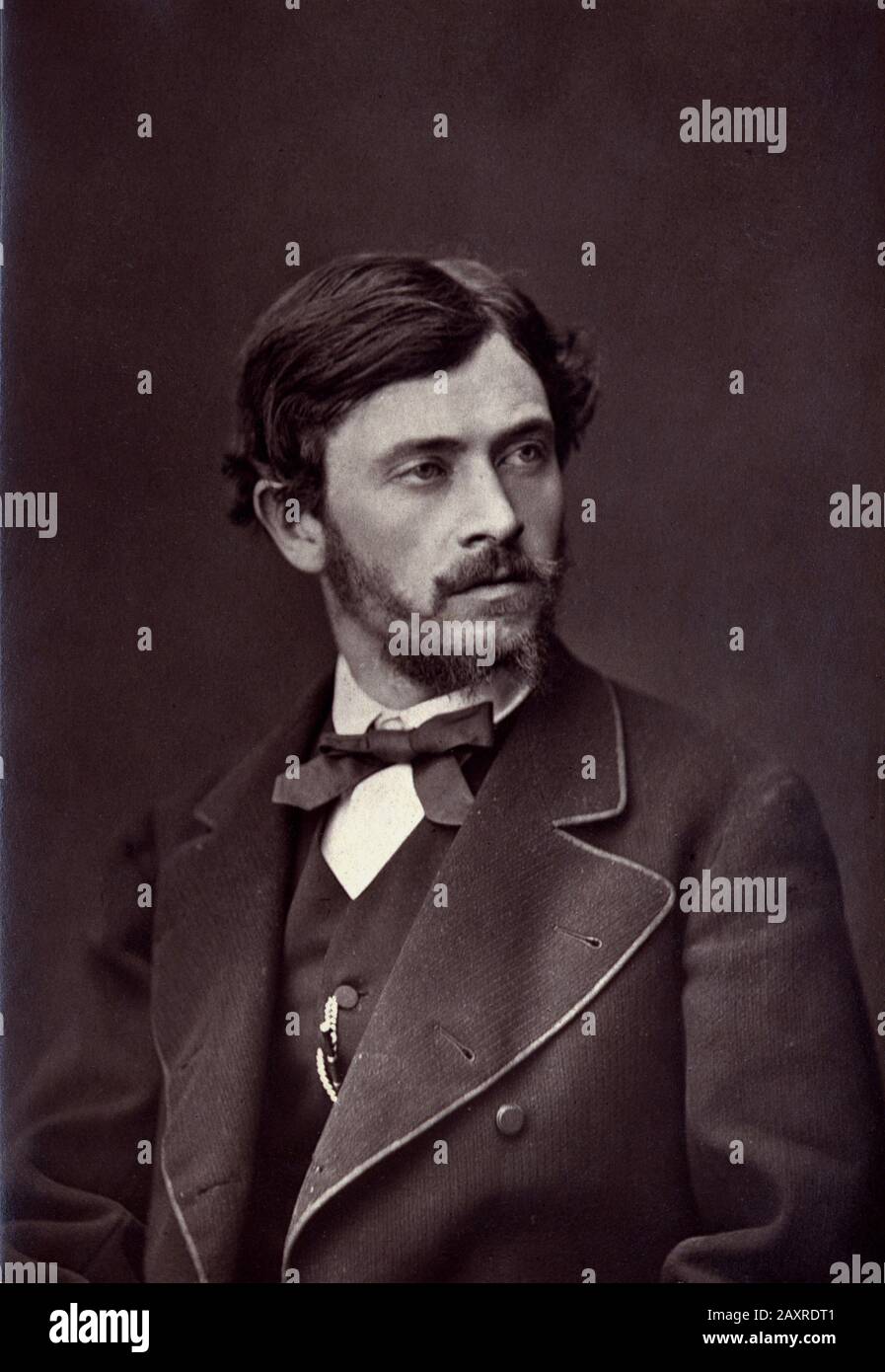 1875 ca , Paris , FRANCE : The french painter and illustrator Charles Henri PILLE ( 1844 - 1897 ). Friend of Vincent Van Gogh in Paris , 1875 . Portrait from undentified photographer. - ARTS - ARTI VISIVE - ARTE - Francia - PORTRAIT - RITRATTO - HISTORY - FOTO STORICHE  -  collar - tie bow - cravatta - fiocco - beard - barba - beard --- Archivio GBB Stock Photo