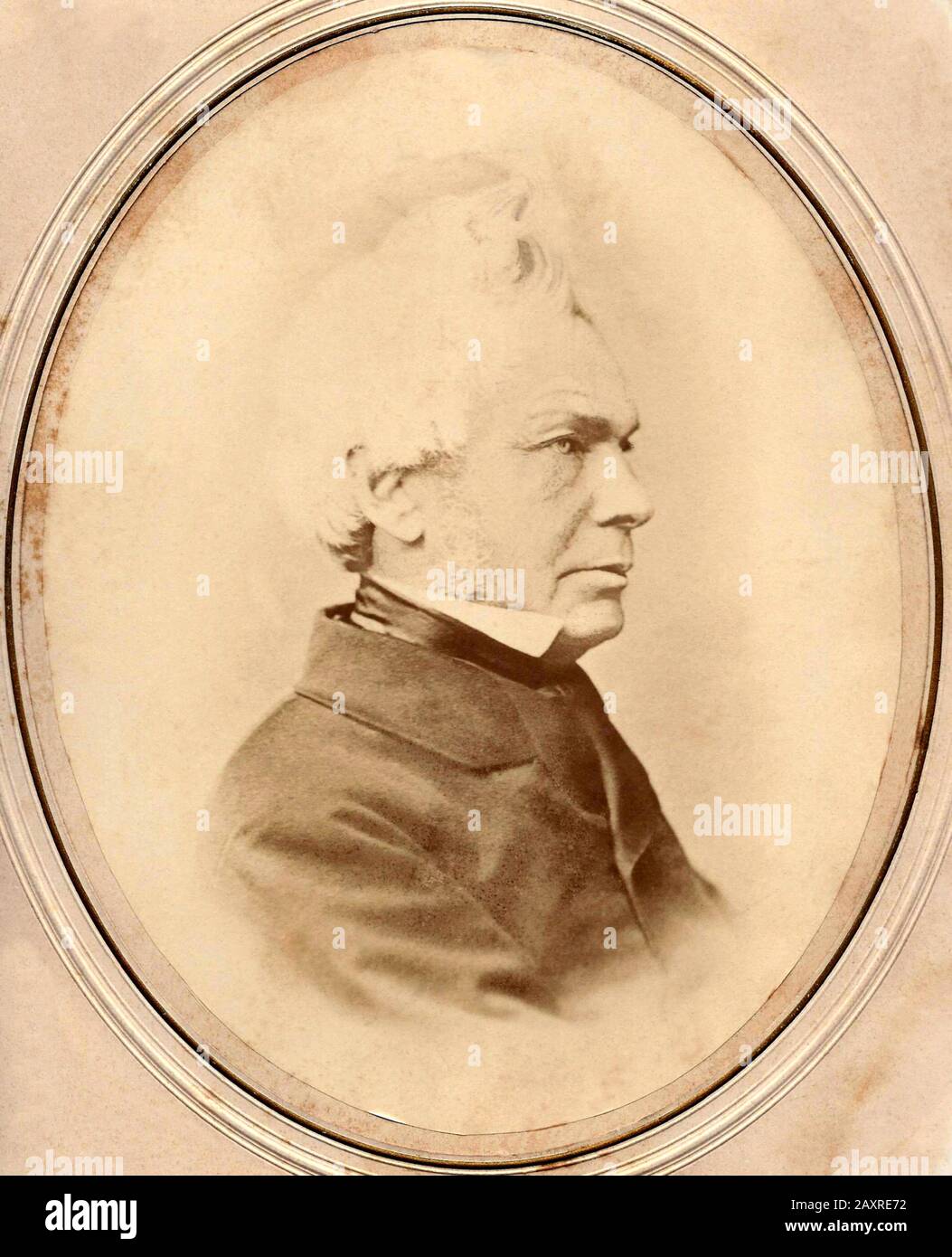 1853 ca , GERMANY : The german philosopher Friedrich Wilhelm SCHELLING ( 1775 - 1854 ). Undentified photographer. - writer - FILOSOFO - FILOSOFIA - philosophy - scrittore - ritratto - portrait - GERMANIA  - profilo -profile - collar - colletto ----  Archivio GBB Stock Photo