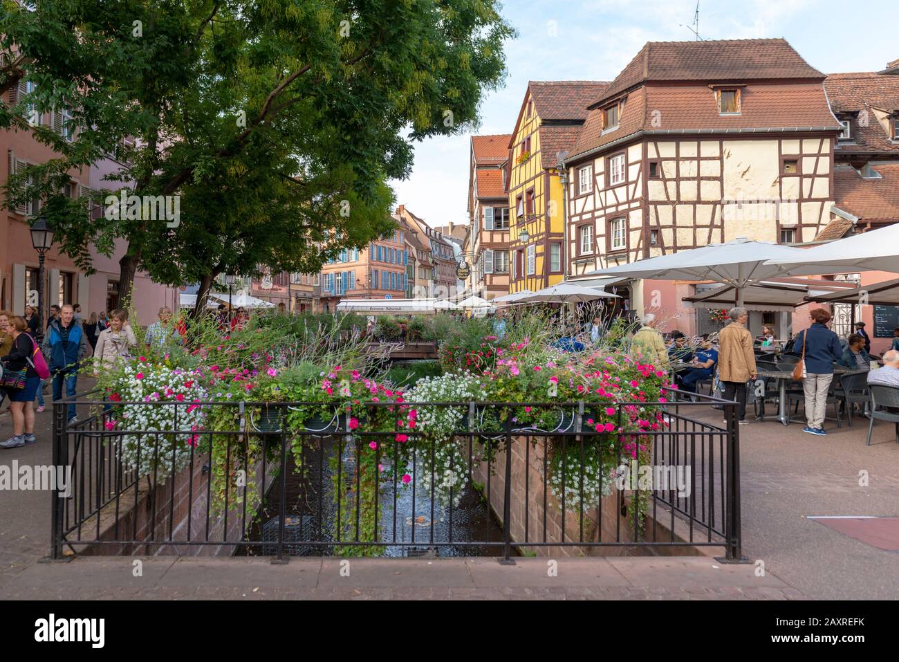 France, Alsace, Colmar, at the Place de l'Ancienne Douane. Stock Photo