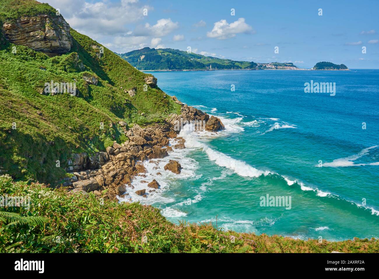 Landscape, coast, sea, Zarautz, Basque Country, Spain Stock Photo - Alamy