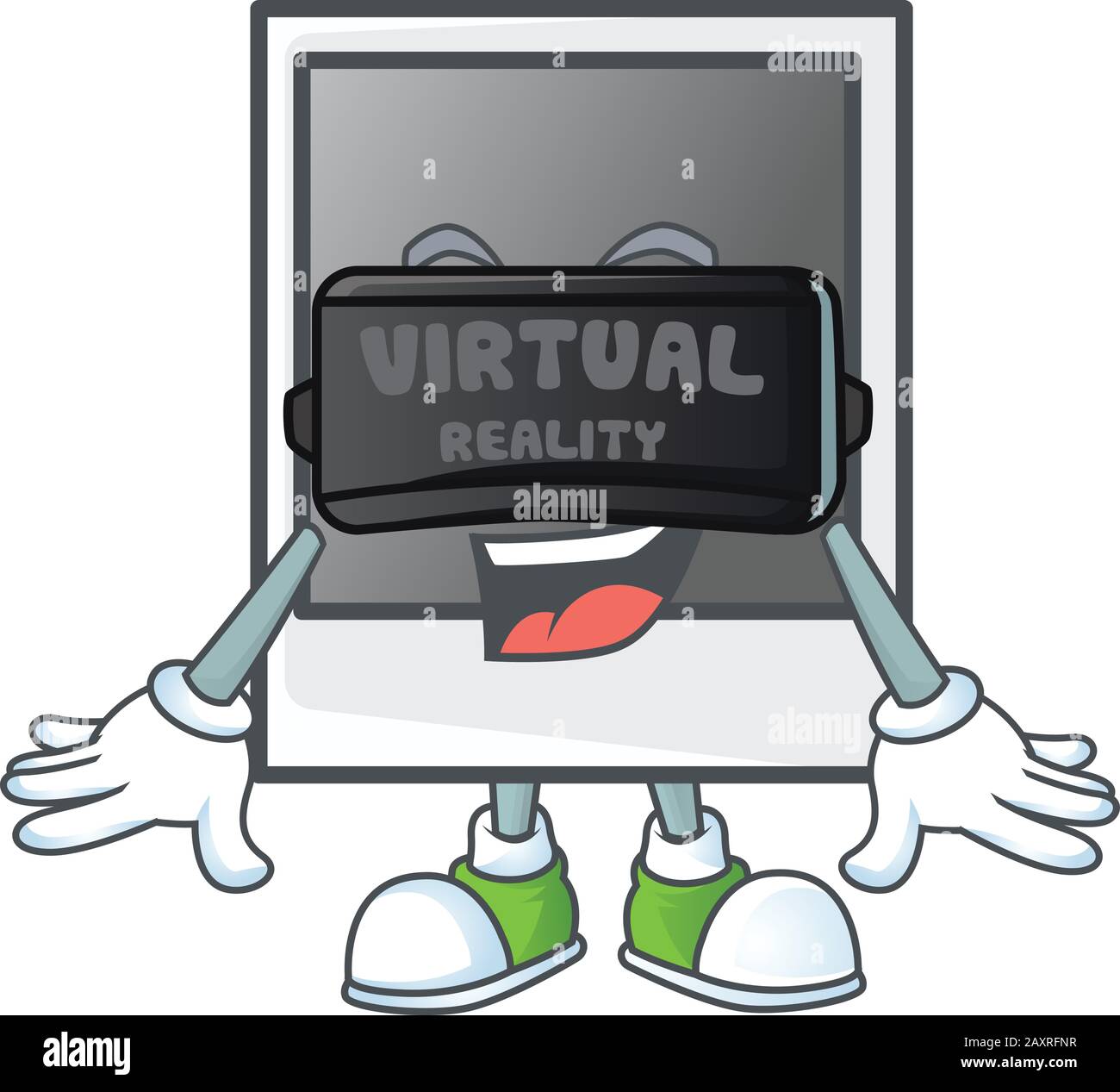 A smart character of empty polaroid photo frame with Virtual reality