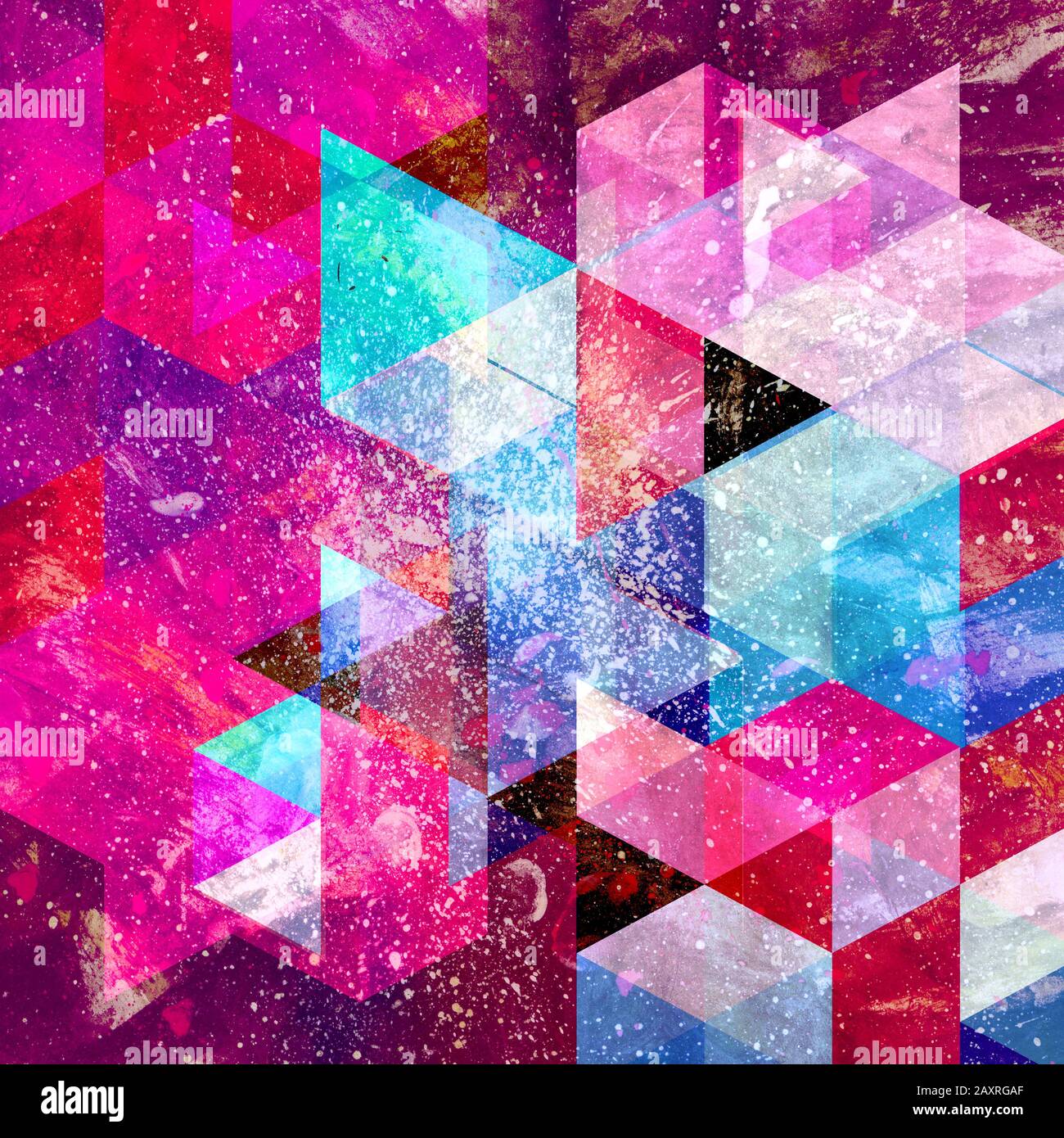 Abstract watercolor background with geometric elements and shapes Stock ...