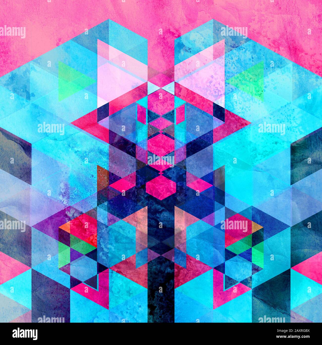 Abstract watercolor background with geometric elements and shapes Stock ...